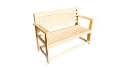 скамейка со спинко и подлокотниками 1200-320-420